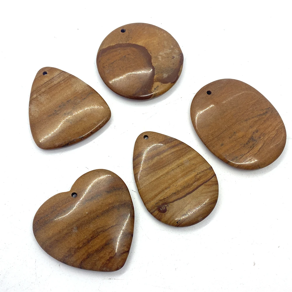 5pcs/lot Natural Stone Irregular Yellow Wood Grain Agate Pendant Necklace Handmade Jewelry Charm Ladies Making DIY Necklace
5pcs/lot Natural Stone Irregular Yellow Wood Grain Agate Pendant Necklace Handmade Jewelry Charm Ladies Making DIY Necklace