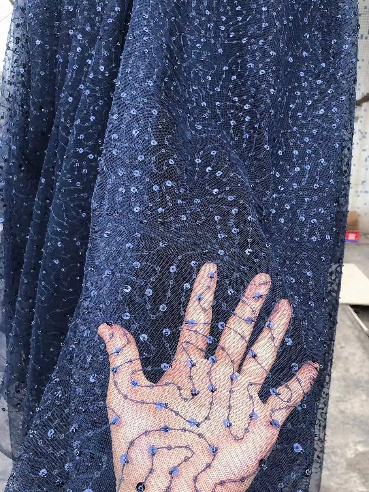 SU Navy Blue Unique Holed Embroidery French Lace Sequins And bead Original Organza Fabric Latest 202 Occasional Tulle Garmen
SU Navy Blue Unique Holed Embroidery French Lace Sequins And bead Original Organza Fabric Latest 202 Occasional Tulle Garmen