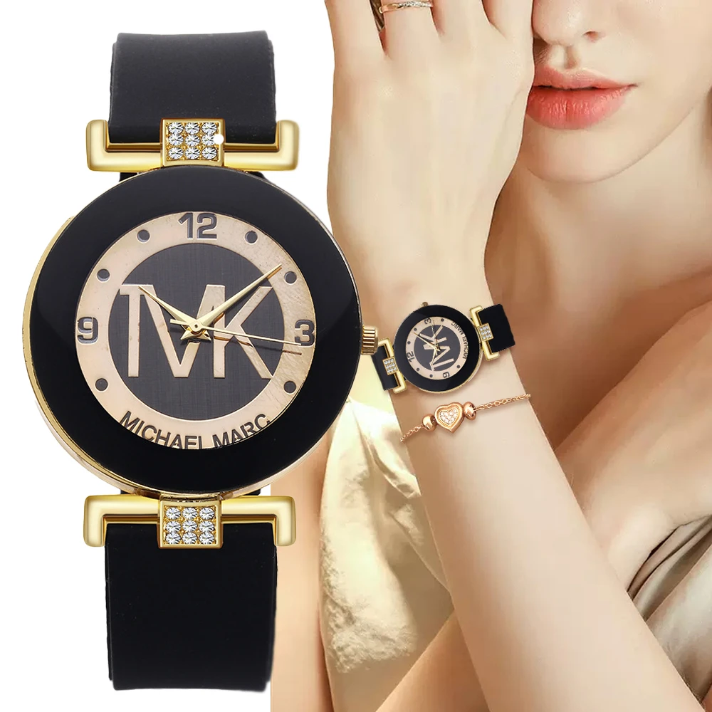 

Fashion Hot Sales TVK Brand Women Watches Simple With Diamonds Figures Ladies Quartz Watch Leisure Silicone Strap Madam Clock
