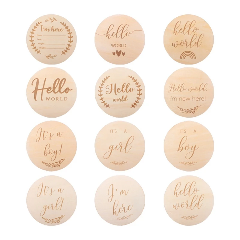 12 Pcs/Set Baby Wooden Cards Newborn Memorial Cards Monthly Recording Birth Card G2AE
12 Pcs/Set Baby Wooden Cards Newborn Memorial Cards Monthly Recording Birth Card G2AE