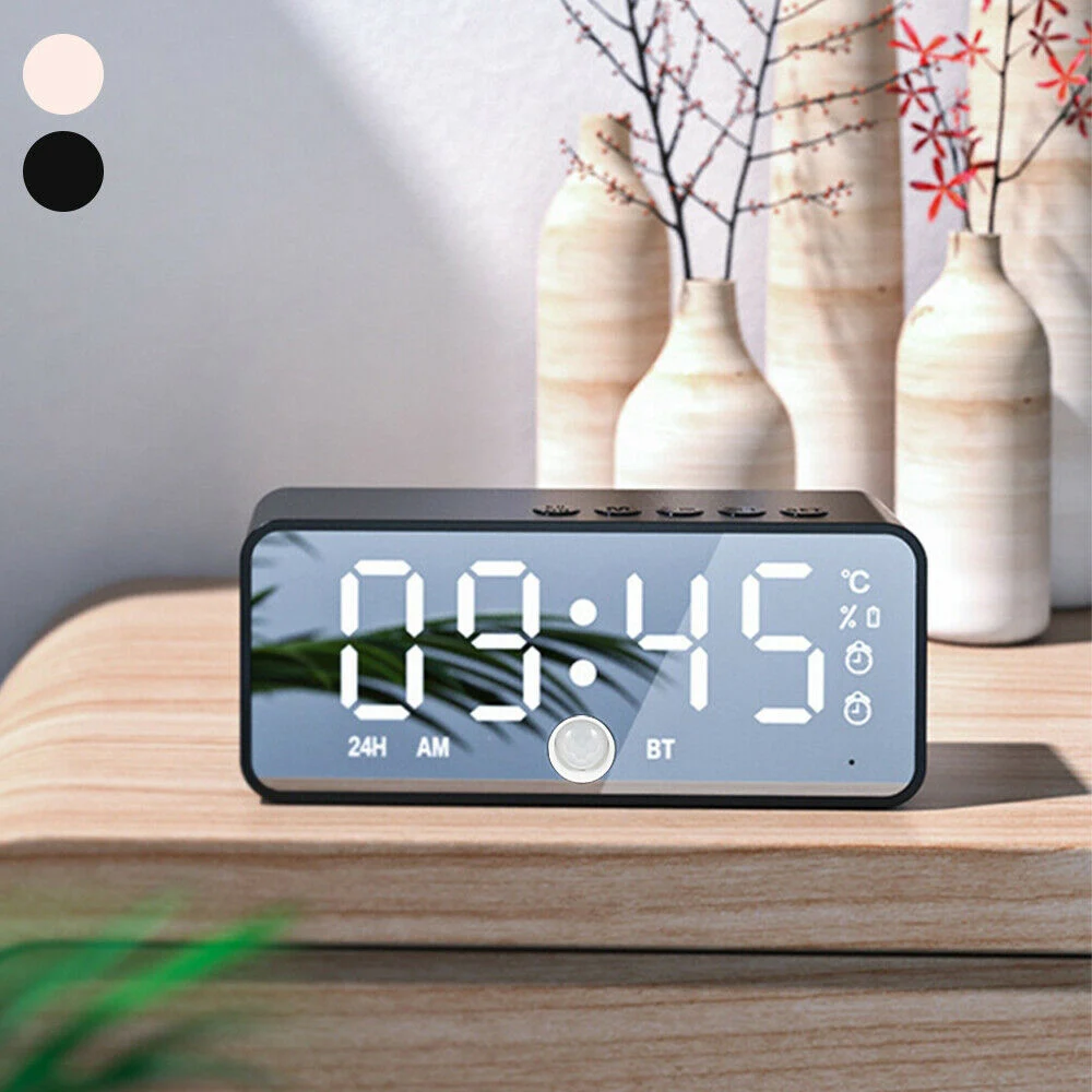 Music LED Digital Alarm Clock Temperature Date Display Desktop Mirror Clocks Home Table Decoration Voice Control
Music LED Digital Alarm Clock Temperature Date Display Desktop Mirror Clocks Home Table Decoration Voice Control