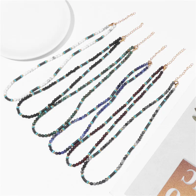 No-magnetic Black Hematite Necklaces For Women Men 4MM Beads Natural Stone Necklace Adjustable Chain Lava Choker Healing Jewelry
No-magnetic Black Hematite Necklaces For Women Men 4MM Beads Natural Stone Necklace Adjustable Chain Lava Choker Healing Jewelry