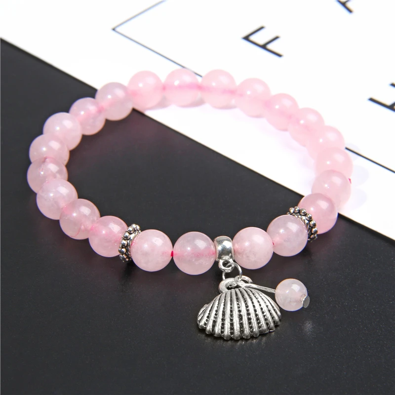 Bohemia Silvery Shell Charm Bracelet Pink Quartzs Beads Bracelets For Women Men Natural Angelite Stone Turquois Bangles Jewelry
Bohemia Silvery Shell Charm Bracelet Pink Quartzs Beads Bracelets For Women Men Natural Angelite Stone Turquois Bangles Jewelry