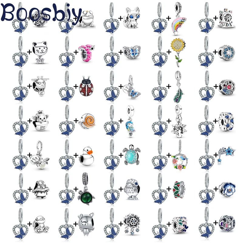 Boosbiy 2Pc/lot Crystal Blue Butterfly & Insect & Heart Flower Charm Pendent Bead Fit Bracelet & Necklace For Women DIY Jewelry
Boosbiy 2Pc/lot Crystal Blue Butterfly & Insect & Heart Flower Charm Pendent Bead Fit Bracelet & Necklace For Women DIY Jewelry