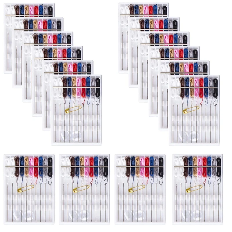 16 Boxes Home And Travel Quick Fix Sewing Kit Pre Threaded Needle Kit, Each Box With 10 Pieces
16 Boxes Home And Travel Quick Fix Sewing Kit Pre Threaded Needle Kit, Each Box With 10 Pieces