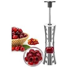 Portable Cherry Pitter Remover Tool 304 Stainless Steel Kitchen Tool Silver Fruit Pit Remover For Cherry Jam Press Type