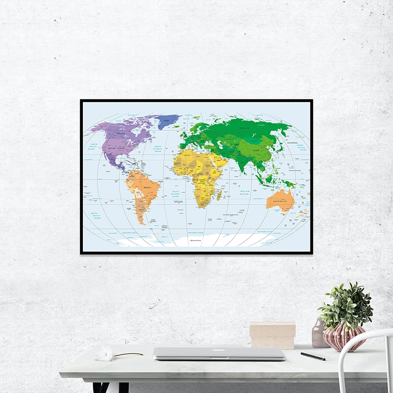 59x42cm Foldable Small Spray World Map Home Decoration Wall Stickers for School Office Supplie Painting Wall Art Poster
59x42cm Foldable Small Spray World Map Home Decoration Wall Stickers for School Office Supplie Painting Wall Art Poster