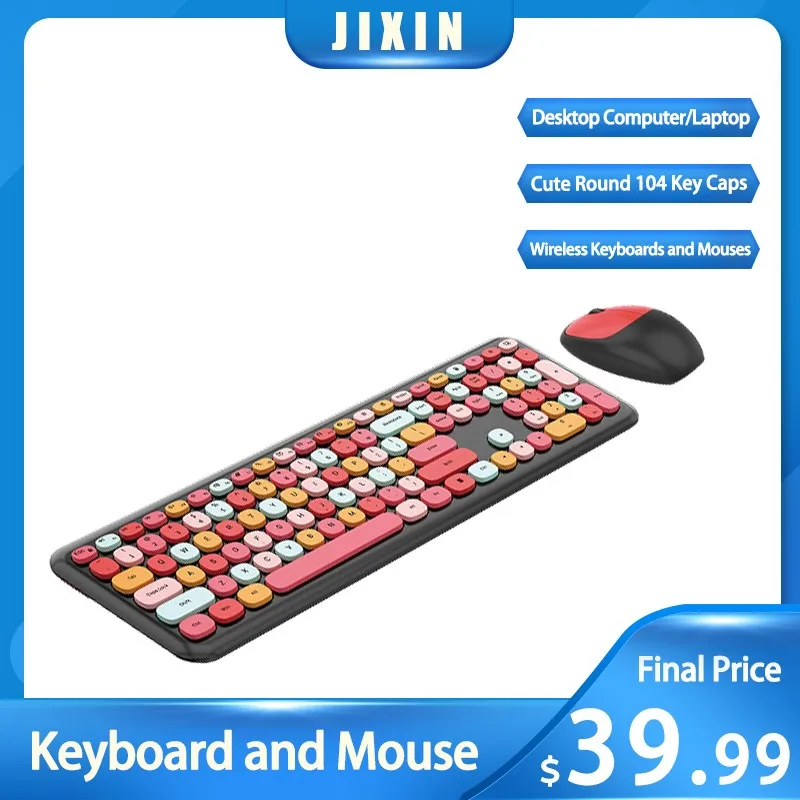 Cute Round 104 Key Caps Keyboards and Mouses Set Combo Colorful 1600DPI 2.4 GHz Optical Gaming Mouse for Laptop Desktop Computer
Cute Round 104 Key Caps Keyboards and Mouses Set Combo Colorful 1600DPI 2.4 GHz Optical Gaming Mouse for Laptop Desktop Computer