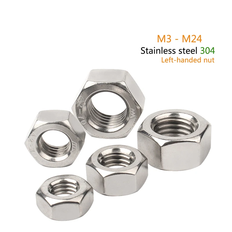 5-100pcs/Lot Stainless Steel M3-M24 Anti-Tooth Hexagon Nuts With Left-Hand Thread Reverse Tooth Hex Left Rotation Thread nut
5-100pcs/Lot Stainless Steel M3-M24 Anti-Tooth Hexagon Nuts With Left-Hand Thread Reverse Tooth Hex Left Rotation Thread nut