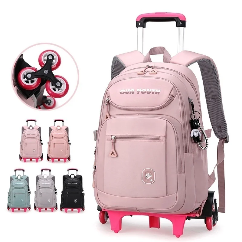Waterproof School Bags for Girls with Wheels Mochilas Escolares Rolling Backpack Women Sac A Dos Enfant Wheeled Bookbag Cartable
Waterproof School Bags for Girls with Wheels Mochilas Escolares Rolling Backpack Women Sac A Dos Enfant Wheeled Bookbag Cartable
