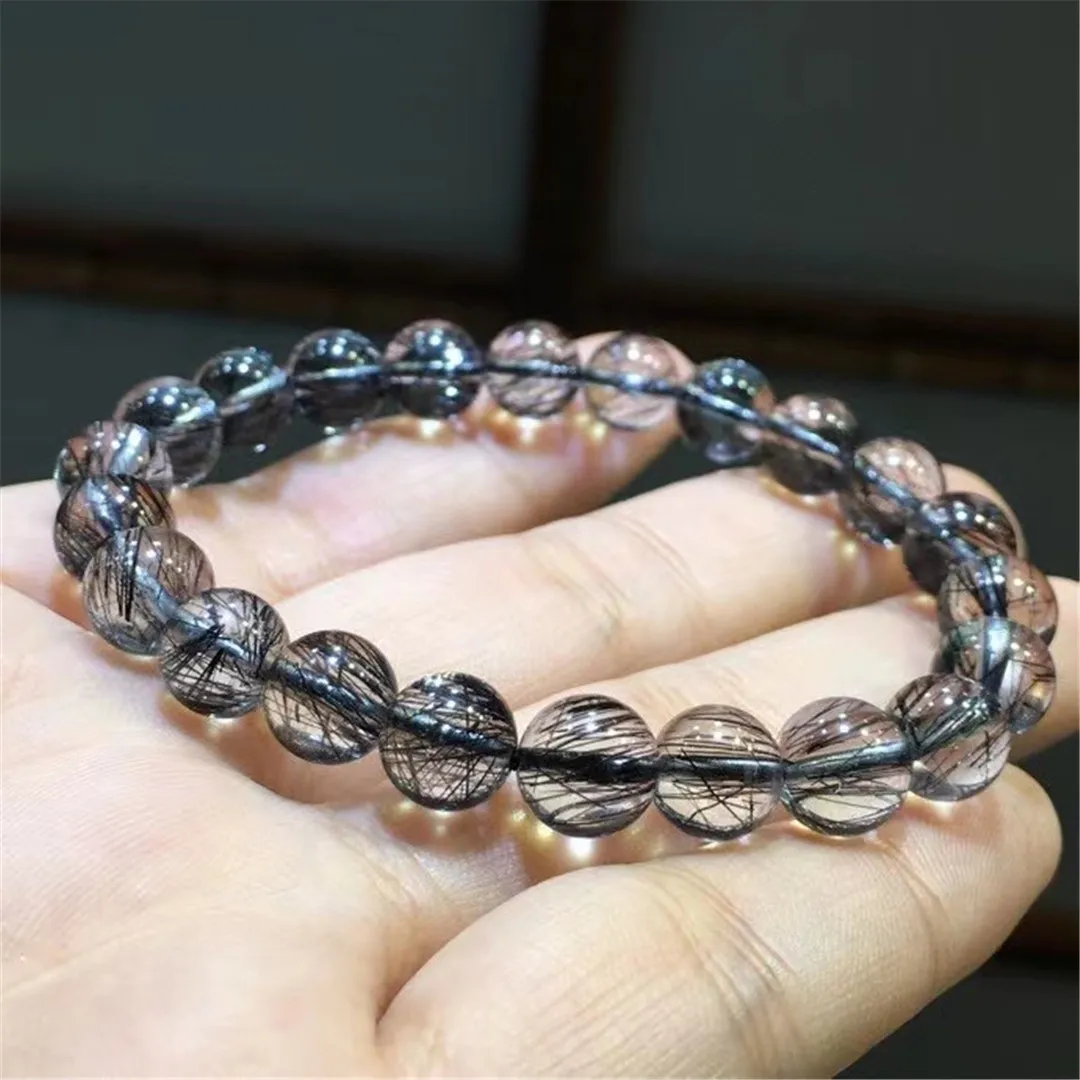 8mm Natural Black Rutilated Tourmalated Quartz Bracelet Jewelry For Women Men Wealthy Healing Gift Beads Crystal Strands AAAAA
8mm Natural Black Rutilated Tourmalated Quartz Bracelet Jewelry For Women Men Wealthy Healing Gift Beads Crystal Strands AAAAA
