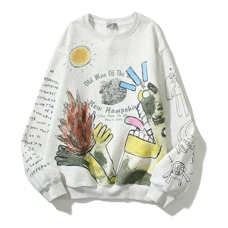 Retro Hip Hop Hand-painted Letter Graffiti O Neck Fleece Sweatshirts Men and Women Harajuku Streetwear Casual Oversized Hoodie
Retro Hip Hop Hand-painted Letter Graffiti O Neck Fleece Sweatshirts Men and Women Harajuku Streetwear Casual Oversized Hoodie