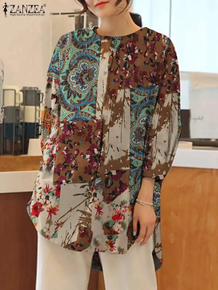 ZANZEA Bohemian Floral Shirt Women Causal Long Sleeve Printed Blouse Autumn Vintage Cotton Blusas Elegant Work Tops Mujer Femme
ZANZEA Bohemian Floral Shirt Women Causal Long Sleeve Printed Blouse Autumn Vintage Cotton Blusas Elegant Work Tops Mujer Femme
