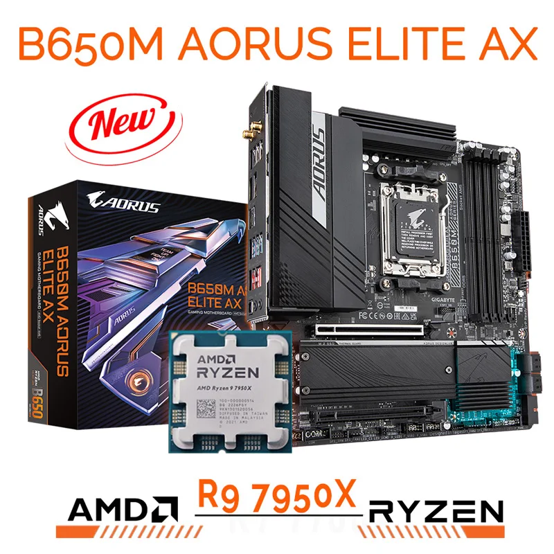 Материнская плата Gigabyte B650M AORUS ELITE AX AMD B650 Combo 7950X + процессор AMD Ryzen 9 7950X AM5 Ryzen Kit DDR5 128 ГБ PCI-E 4,0
Материнская плата Gigabyte B650M AORUS ELITE AX AMD B650 Combo 7950X + процессор AMD Ryzen 9 7950X AM5 Ryzen Kit DDR5 128 ГБ PCI-E 4,0