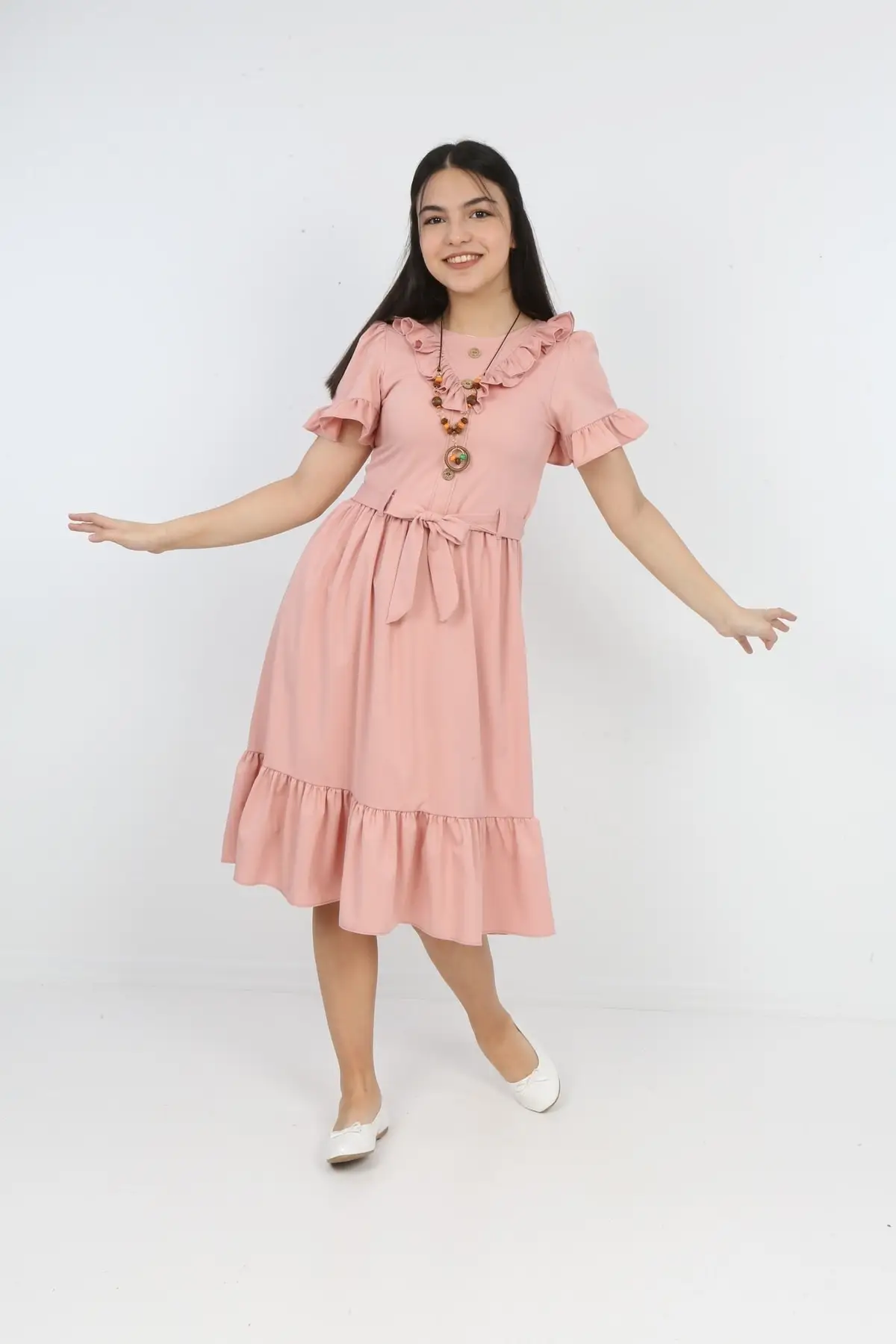Girl child pink collar sleeve frilly sleeveless dress linen blend short Trend solid color standard bicycle Regular
Girl child pink collar sleeve frilly sleeveless dress linen blend short Trend solid color standard bicycle Regular