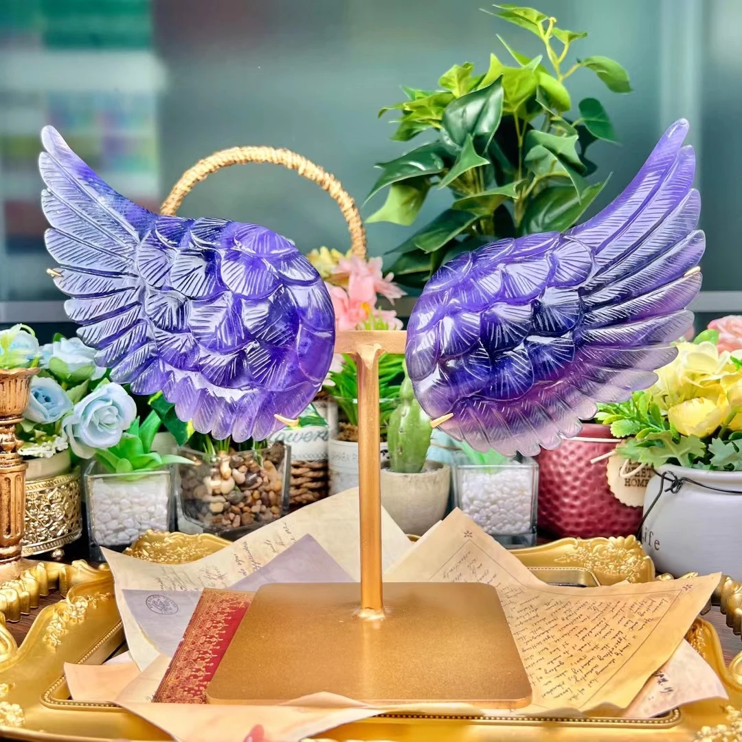 1 Pair Natural Fluorite Crystal Angel Wings Carving Quartz Healing Crafts Gift Room Decor Home Decoration Contains the bracket
1 Pair Natural Fluorite Crystal Angel Wings Carving Quartz Healing Crafts Gift Room Decor Home Decoration Contains the bracket