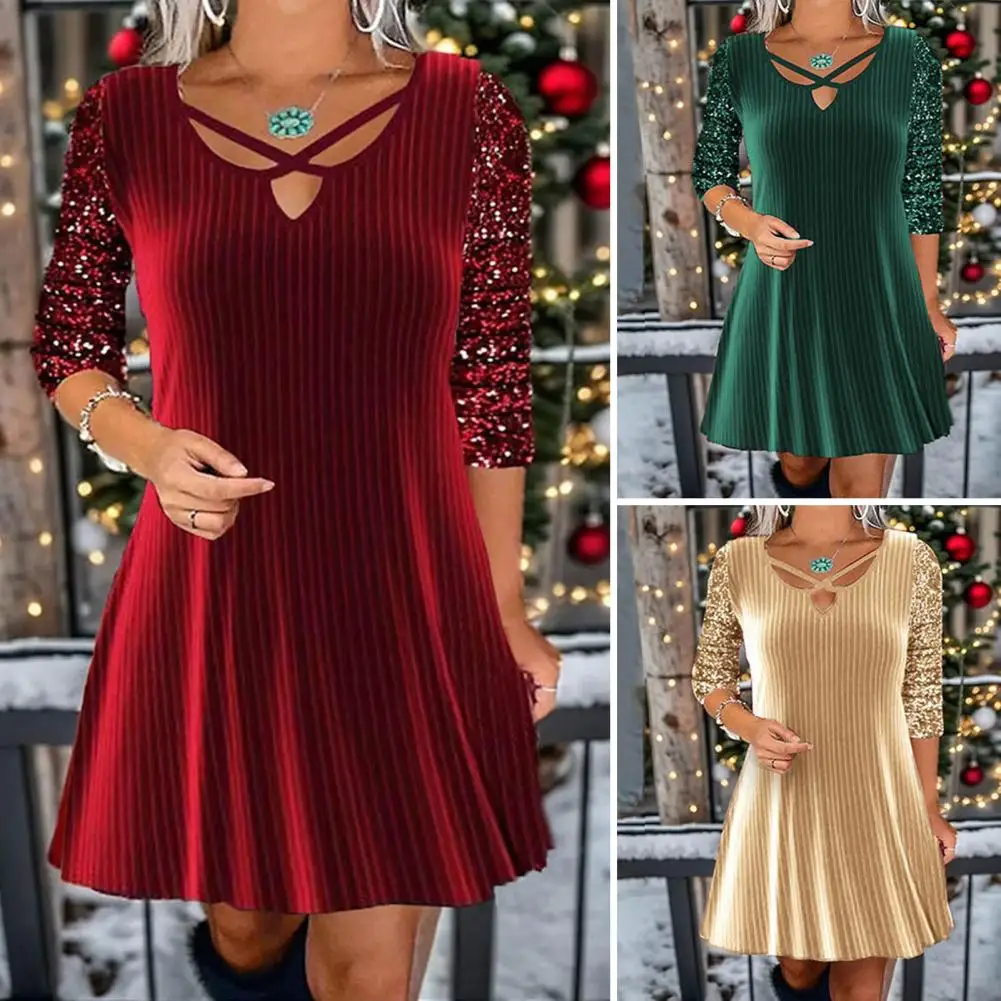 V-neck Prom Dress Vintage Prom Party Mini Dress Shiny Sequin V-neck A-line with Soft Pullover Long Sleeves Hollow Out Detail
V-neck Prom Dress Vintage Prom Party Mini Dress Shiny Sequin V-neck A-line with Soft Pullover Long Sleeves Hollow Out Detail