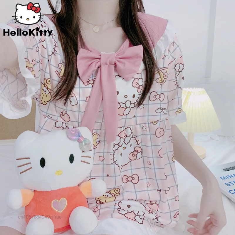 Sanrio Homewear Clothes Hello Kitty Japan Style Kawaii Doll Collar Suit Summer Pink Pajamas 2 Piece Sets Women Tops Shorts Y2k
Sanrio Homewear Clothes Hello Kitty Japan Style Kawaii Doll Collar Suit Summer Pink Pajamas 2 Piece Sets Women Tops Shorts Y2k