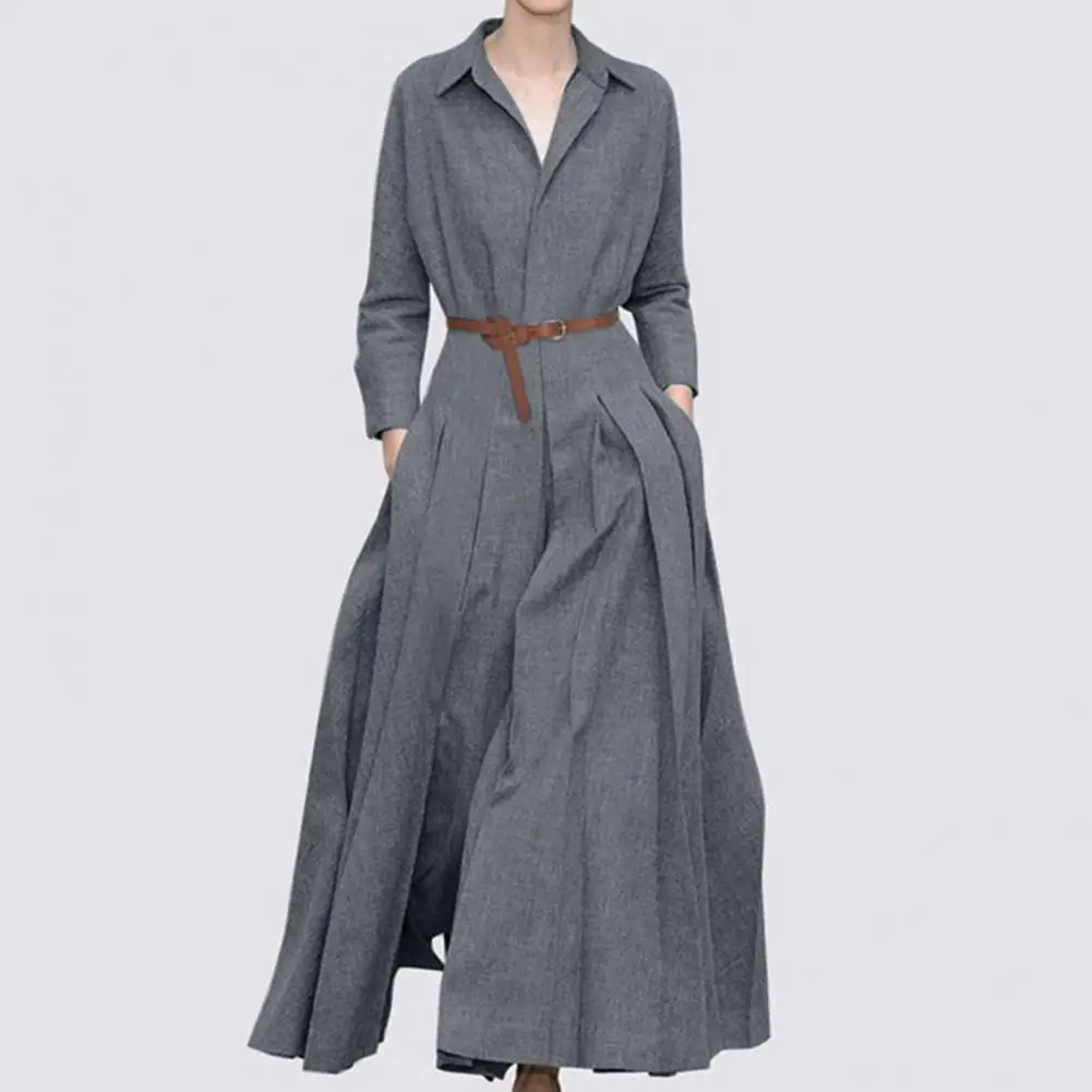 50%HOTLapel Long Sleeves Slant Pockets Pleated Large Hem Autumn Dress Office Lady A-Line Solid Color Shirt Dress Female Clothing
50%HOTLapel Long Sleeves Slant Pockets Pleated Large Hem Autumn Dress Office Lady A-Line Solid Color Shirt Dress Female Clothing