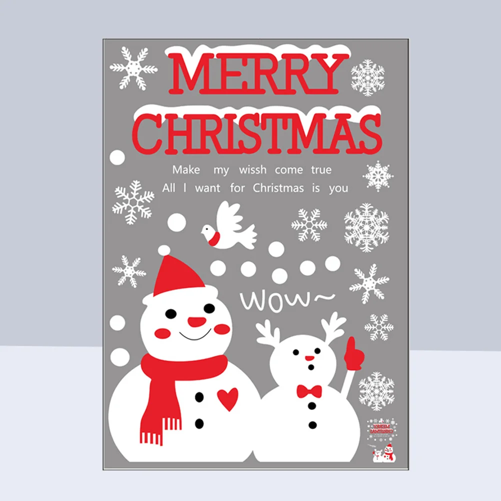 1pc Xmas Static Cling Glass Sticker Paste Snowman Removable Glass Decal Wall Stickers Window Sticker for Home Store 
1pc Xmas Static Cling Glass Sticker Paste Snowman Removable Glass Decal Wall Stickers Window Sticker for Home Store