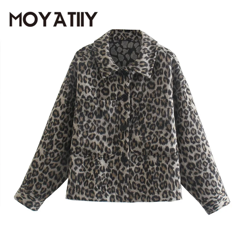 MOYATIIY Women 2022 Fashion Leopard Print Jacket Coat Highstreet Animal Pattern Overcoats Long Sleeve Female Tops
MOYATIIY Women 2022 Fashion Leopard Print Jacket Coat Highstreet Animal Pattern Overcoats Long Sleeve Female Tops