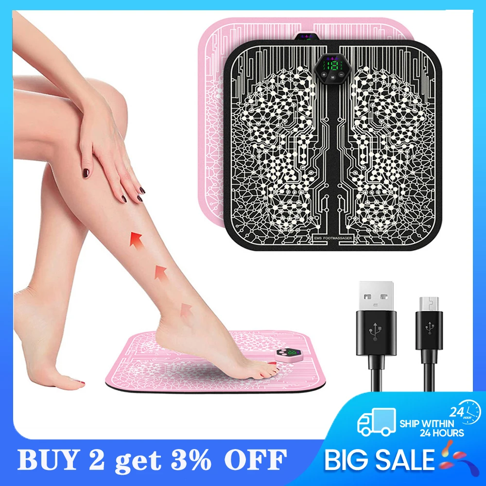 

EMS Foot Massager Mat Electric Tens Intelligent USB Charging Improve Blood Circulation Relieve Ache Pain Health Care massageador