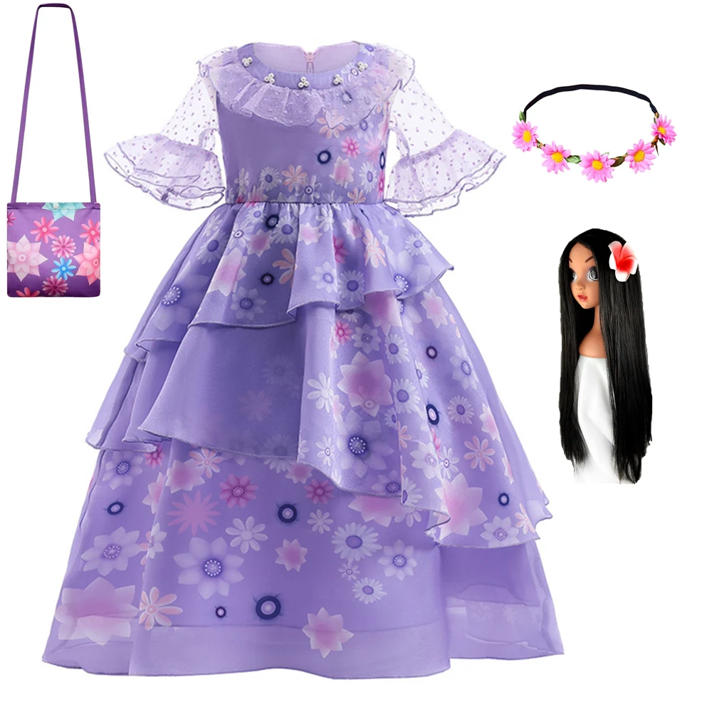 Encanto Cosplay Costume Girl Dress For Carnival Halloween Princess Party Clothes Kids Purple Flower Mirabel Ruffles Party Dress
Encanto Cosplay Costume Girl Dress For Carnival Halloween Princess Party Clothes Kids Purple Flower Mirabel Ruffles Party Dress