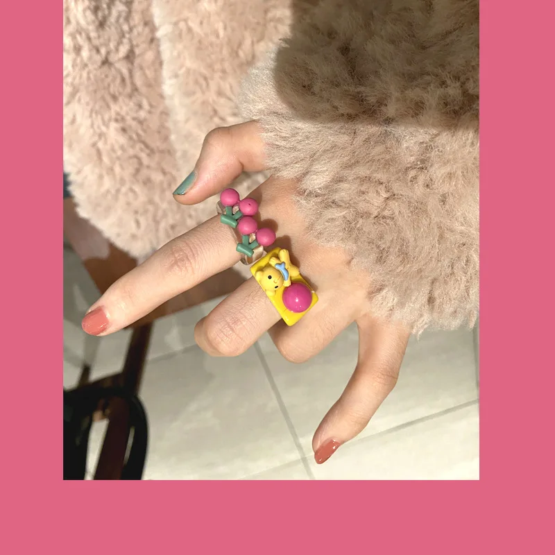 Korean Cute Cartoon Transparent Resin Acrylic New Square Bear Cherry finger Rings For Women Girls Gifts Party Jewelry Gifts
Korean Cute Cartoon Transparent Resin Acrylic New Square Bear Cherry finger Rings For Women Girls Gifts Party Jewelry Gifts