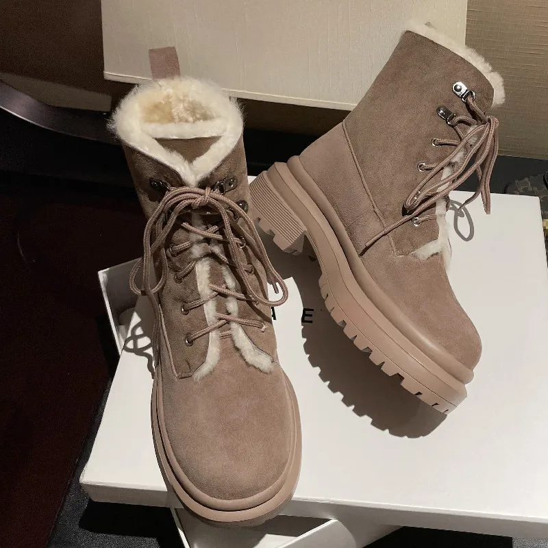 Dilalula 2023 Winter Women Ankle Boots Kid Suede Leather Casual Outdoor Thick Heels Shoes Woman Lace-Up Warm Wool Snow Boots
Dilalula 2023 Winter Women Ankle Boots Kid Suede Leather Casual Outdoor Thick Heels Shoes Woman Lace-Up Warm Wool Snow Boots