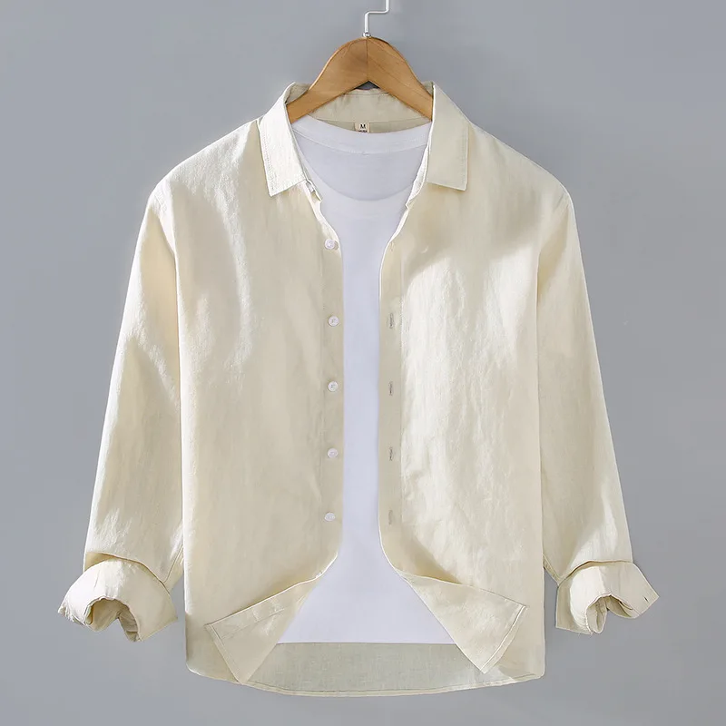 Мужские рубашки из 100% льна Camisa Masculina, однотонная дышащая Ретро Рубашка с длинными рукавами и отложным воротником, Мужская блузка, топы
Мужские рубашки из 100% льна Camisa Masculina, однотонная дышащая Ретро Рубашка с длинными рукавами и отложным воротником, Мужская блузка, топы