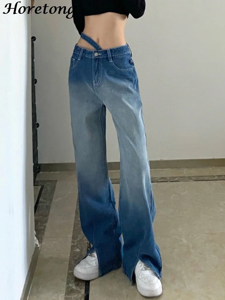 Horetong Vintage Women Jeans Cotton Low Waist Loose Straight Split Pants Female Gradient Korean Chic Denim Trousers Streetwear
Horetong Vintage Women Jeans Cotton Low Waist Loose Straight Split Pants Female Gradient Korean Chic Denim Trousers Streetwear