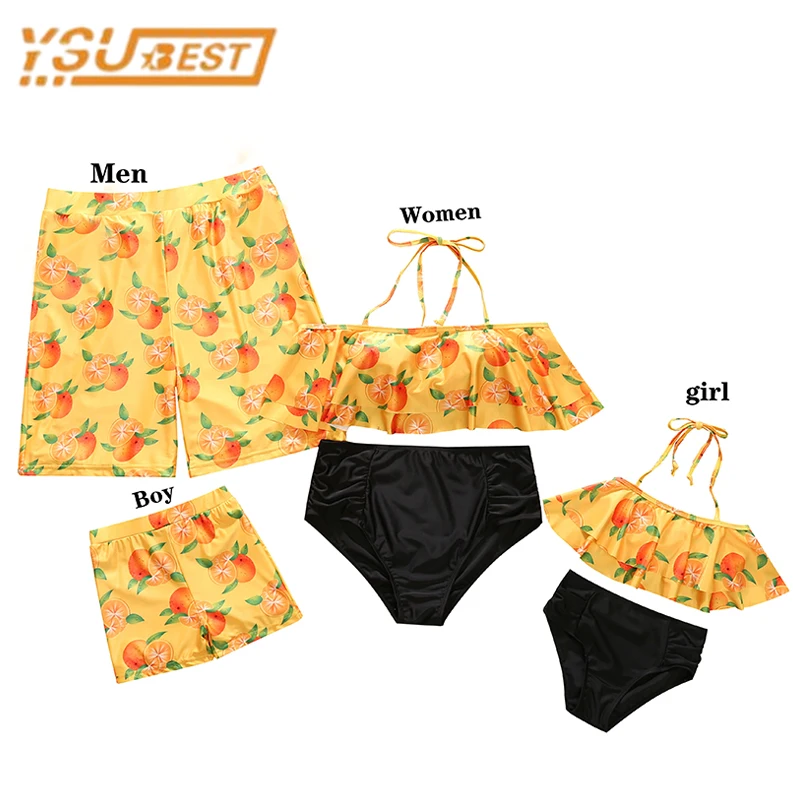 New Family Matching Outfits Fruit Printing Swimwear Baby Mommy and Daddy Son Daughter Clothes Clothing Sandbeach Swimsuit 
New Family Matching Outfits Fruit Printing Swimwear Baby Mommy and Daddy Son Daughter Clothes Clothing Sandbeach Swimsuit