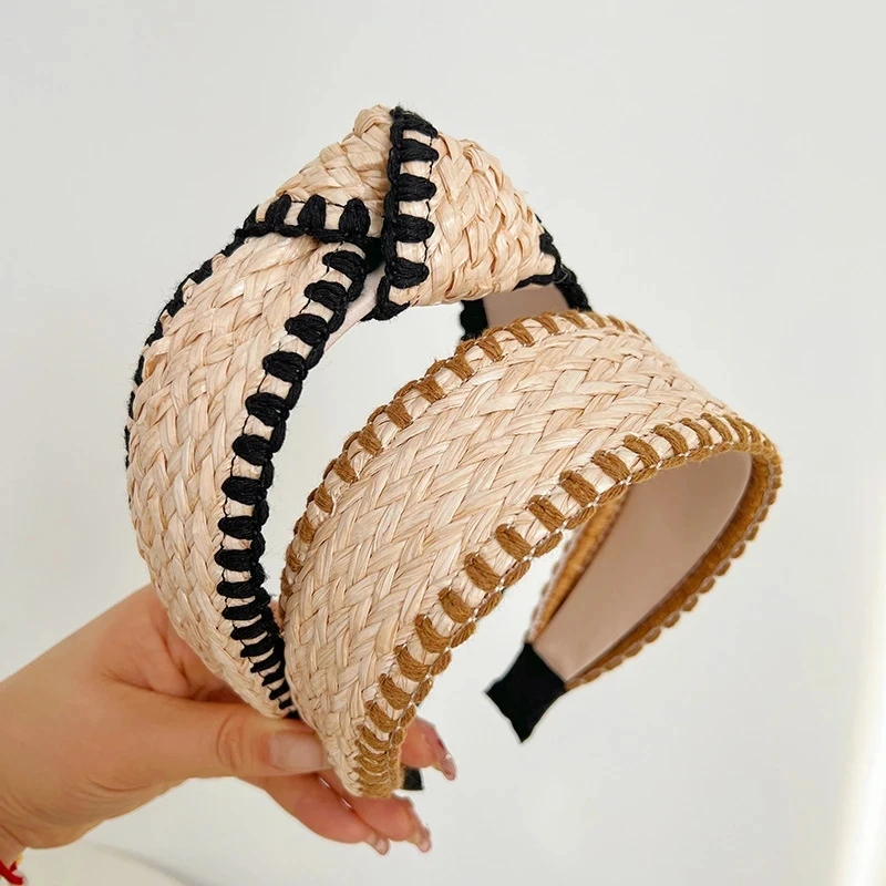 Fashion Wide Hairband For Women Straw Braided Patchwork Headband Knotted Hair Hoop Cool Turban Summer For Adult Hair Accessories
Fashion Wide Hairband For Women Straw Braided Patchwork Headband Knotted Hair Hoop Cool Turban Summer For Adult Hair Accessories