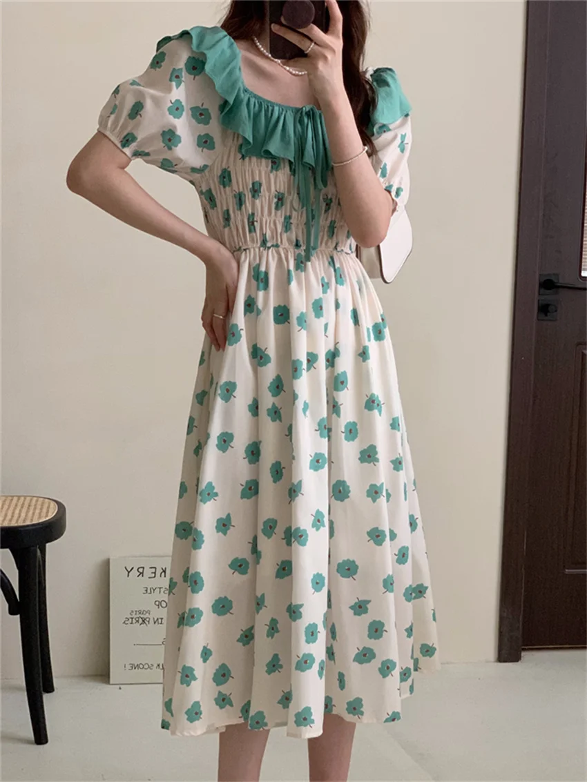 Alien Kitty Green Ruffles Dress Chic Women 2022 Slash Neck Off Shoulders Slim Florals Summer Sweet New OL Loose Maxi Vestidos
Alien Kitty Green Ruffles Dress Chic Women 2022 Slash Neck Off Shoulders Slim Florals Summer Sweet New OL Loose Maxi Vestidos