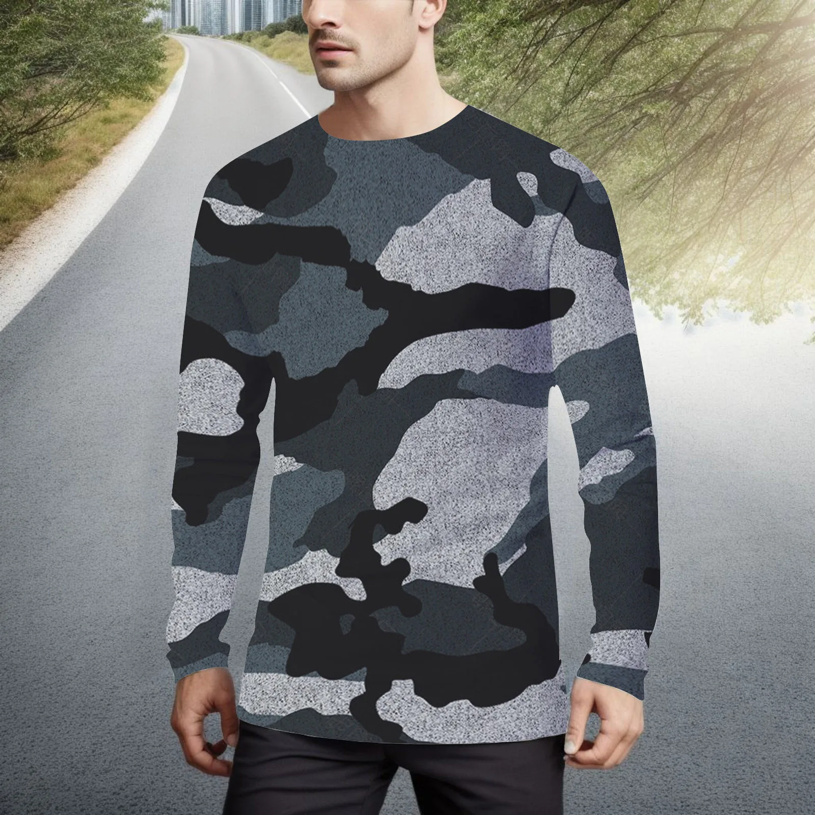 Workout Shirts Mens Shirts Long Sleeve Camouflage Printed Crewneck T Shirt Round Neck Tee O Neck Blouse Mens Cotton Blouse
Workout Shirts Mens Shirts Long Sleeve Camouflage Printed Crewneck T Shirt Round Neck Tee O Neck Blouse Mens Cotton Blouse