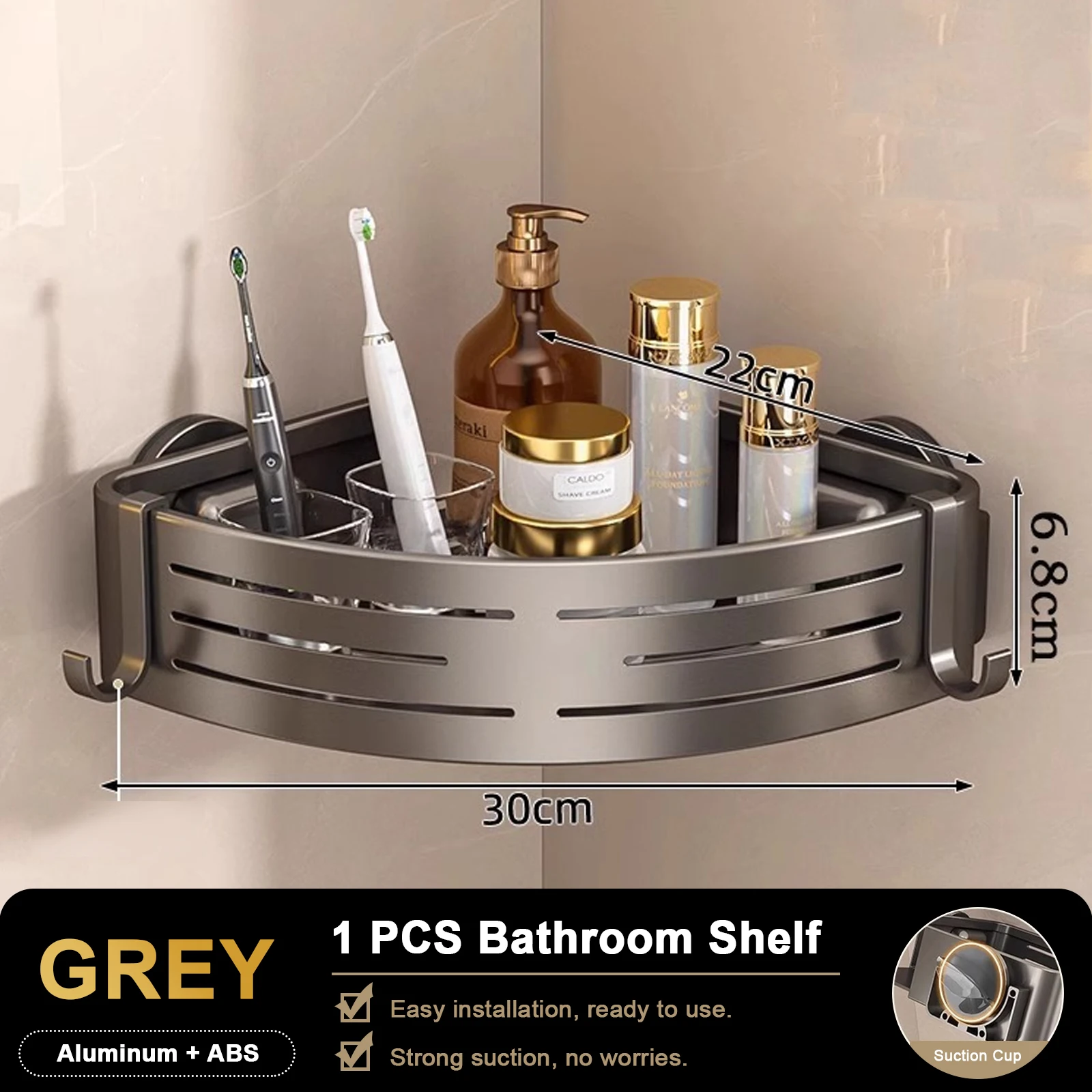 Угловая полка для ванной RUITHOE двухъярусная серая
Угловая полка для ванной RUITHOE двухъярусная серая