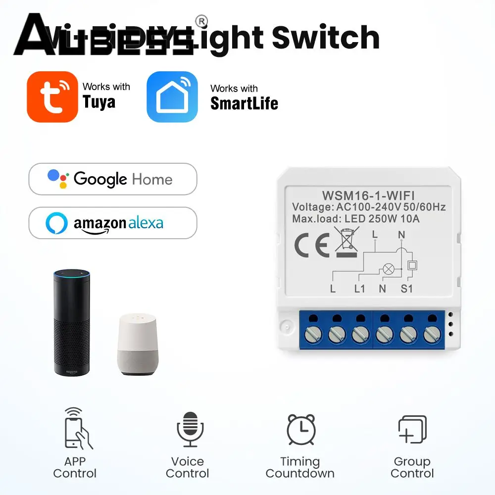 Модуль выключателя света Tuya, двухстороннее умное устройство двойного управления, поддержка Alexa Google Home, работает с Amazon Alexa Google Home Mini 
Модуль выключателя света Tuya, двухстороннее умное устройство двойного управления, поддержка Alexa Google Home, работает с Amazon Alexa Google Home Mini