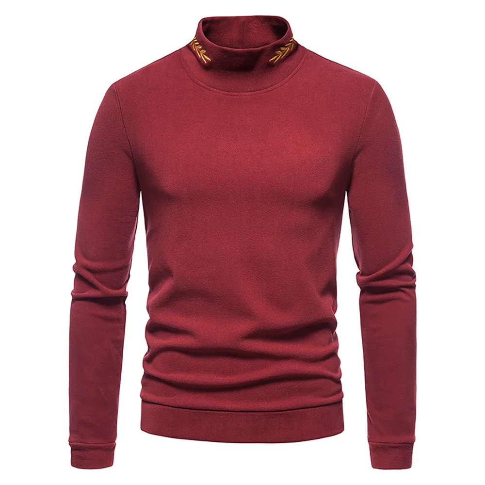 Spring Autumn Half High Collar Warm Men T-shirt New Fashion Ear Embroidery Top Men's Casual Undercoat
Spring Autumn Half High Collar Warm Men T-shirt New Fashion Ear Embroidery Top Men's Casual Undercoat