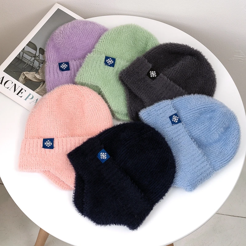 New Women Candy Colors Earflap Winter Hat Fashion Faux Fur Knitted Hat Kpop Style Soft Beanie Hats Female Streetwear Cap
New Women Candy Colors Earflap Winter Hat Fashion Faux Fur Knitted Hat Kpop Style Soft Beanie Hats Female Streetwear Cap