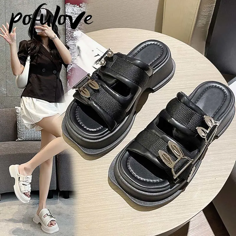 Pofulove Cute Sandals Girlish Style Solid Color Thick Soled Round Toe Fashionable and Versatile Slippers Dropshipping Wholesale
Pofulove Cute Sandals Girlish Style Solid Color Thick Soled Round Toe Fashionable and Versatile Slippers Dropshipping Wholesale