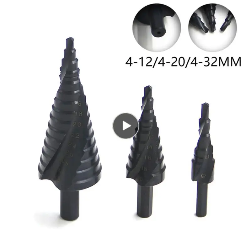 4-12/4-20/4-32mm HSS Nitride Coated Step Drill Bits Wood/Metal Hole Cutter Drill Spiral Groove Step Drill Bit Set
4-12/4-20/4-32mm HSS Nitride Coated Step Drill Bits Wood/Metal Hole Cutter Drill Spiral Groove Step Drill Bit Set
