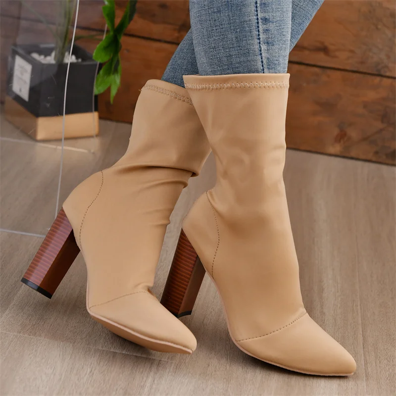 Black Women Boots 9cm Square Heels Socks Boots Women Big Size 43 Stretch Fabric Elastic Pointed Toe Shoes Ankle Boot Woman
Black Women Boots 9cm Square Heels Socks Boots Women Big Size 43 Stretch Fabric Elastic Pointed Toe Shoes Ankle Boot Woman
