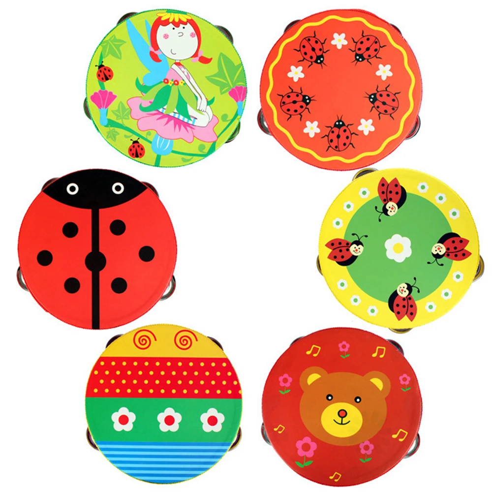 Hand Held Tambourine Cartoon Wooden Bell Rattle Ball Hot For Party Kid Game Toy Drum Jinge Bells Percussion Musical Instruments
Hand Held Tambourine Cartoon Wooden Bell Rattle Ball Hot For Party Kid Game Toy Drum Jinge Bells Percussion Musical Instruments