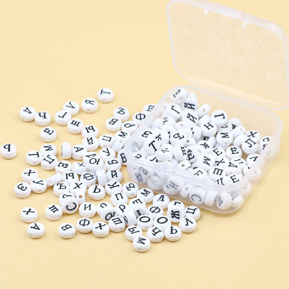 1 Box White Russian Alphabet Beads 4x7mm 200pcs Round Spaced Loose Beads For Jewelry Bracelet Making DIY Accessories
1 Box White Russian Alphabet Beads 4x7mm 200pcs Round Spaced Loose Beads For Jewelry Bracelet Making DIY Accessories