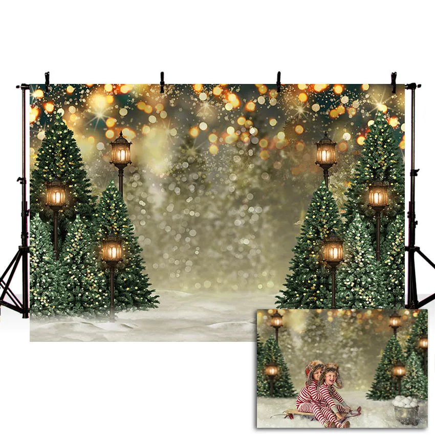 

Фон Mehofond с изображением рождественской елки Золотой блестящий свет снежинка лес портрет фотография фон для фотостудии украшение