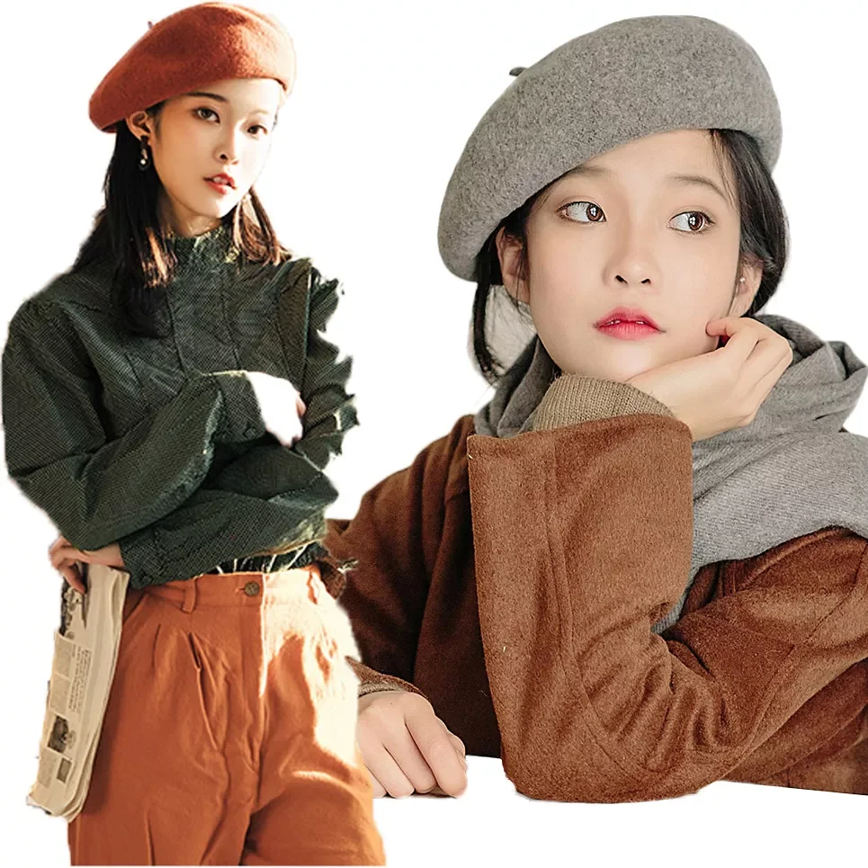 French Beret Hat Women Autumn Winter Plain Cap Wool Warm Street Shopping Stylish Berets Femme Girl's Beanie Hats Caps
French Beret Hat Women Autumn Winter Plain Cap Wool Warm Street Shopping Stylish Berets Femme Girl's Beanie Hats Caps