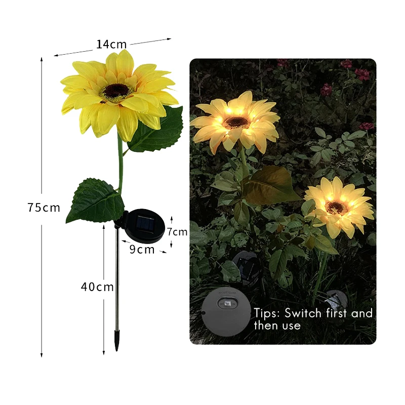 Hot-4 Pack Sunflower Solar Lights Outdoor,LED Landscape Path Light For Courtyard Sidewalk Terrace Lawn Backyard Decor 
Hot-4 Pack Sunflower Solar Lights Outdoor,LED Landscape Path Light For Courtyard Sidewalk Terrace Lawn Backyard Decor