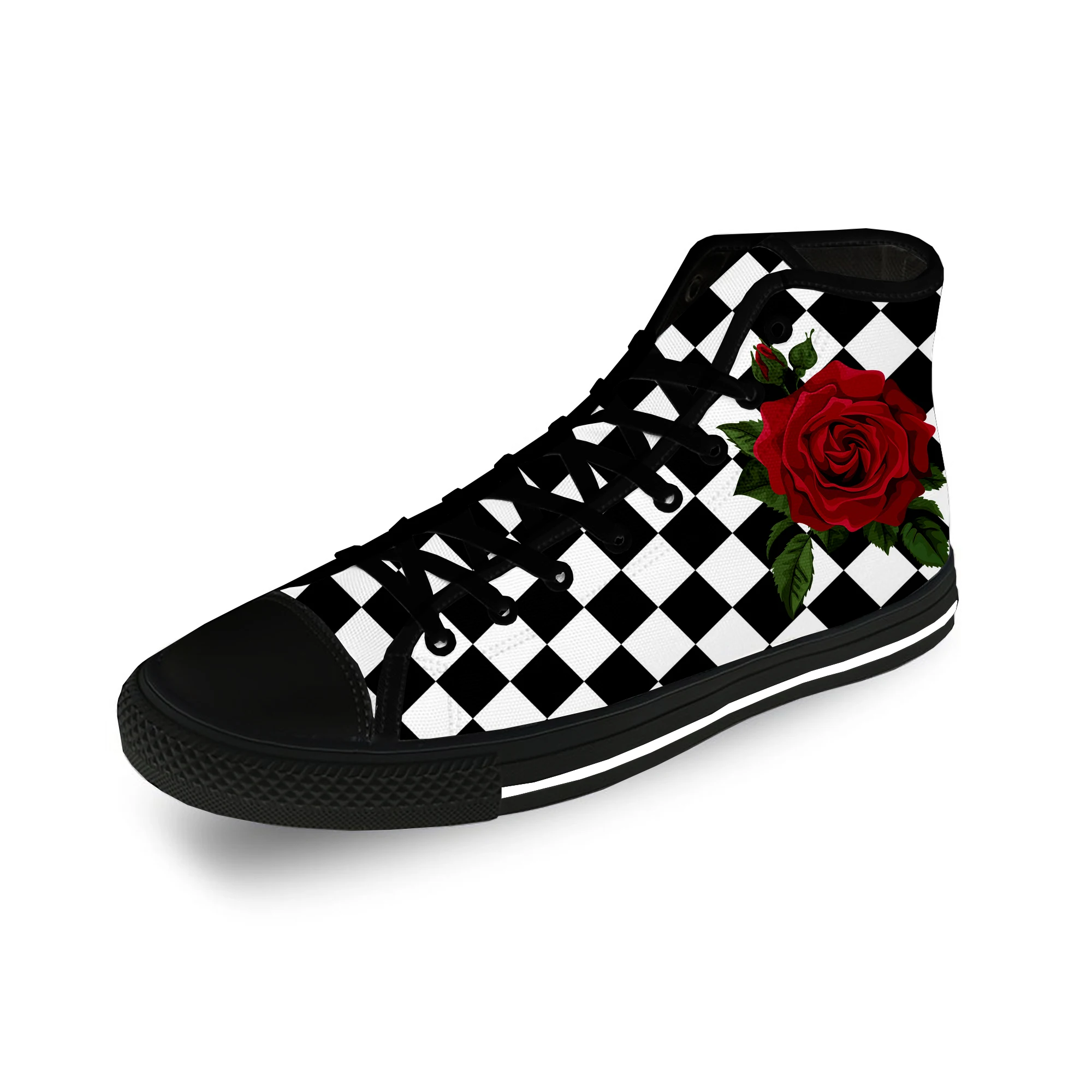 Black And White Square Rose Flower Casual Cloth Fashion 3D Print High Top Canvas Shoes Men Women Lightweight Breathable Sneakers 
Black And White Square Rose Flower Casual Cloth Fashion 3D Print High Top Canvas Shoes Men Women Lightweight Breathable Sneakers