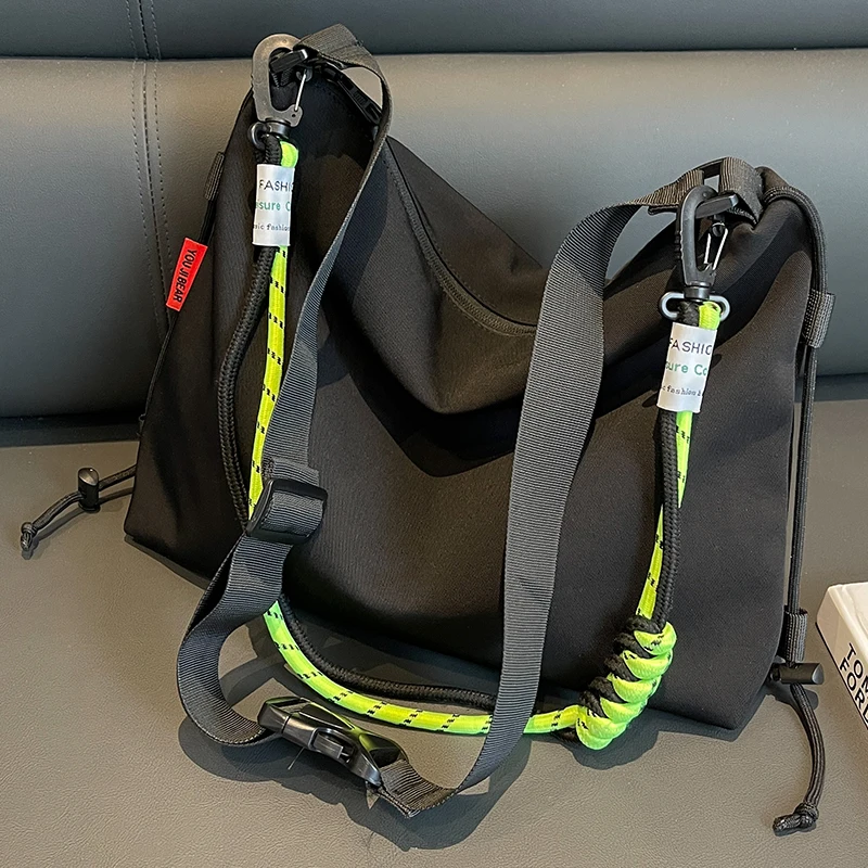 Unisex Large Nylon Crossbody Bag Black Japanese Students Sweethearts Laptop Shoulder Bags Coloured Elastic Rope Lovers' Handbag
Unisex Large Nylon Crossbody Bag Black Japanese Students Sweethearts Laptop Shoulder Bags Coloured Elastic Rope Lovers' Handbag