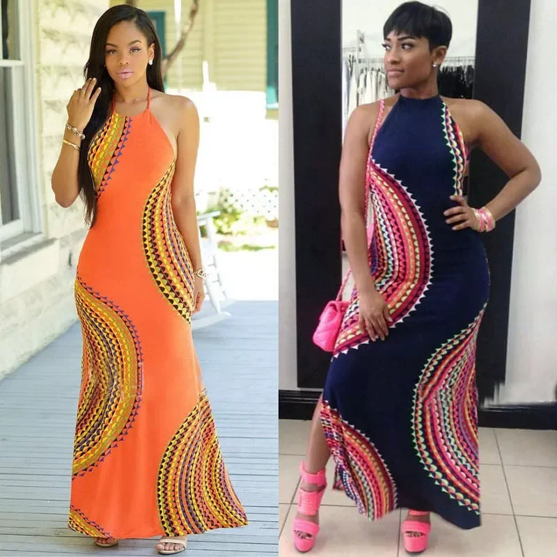 New Fashion Women Halter Dress Sleeveless Female Party Dress Ladies Printing Boho Maxi Long Dress Evening Party Dress Plus Size
New Fashion Women Halter Dress Sleeveless Female Party Dress Ladies Printing Boho Maxi Long Dress Evening Party Dress Plus Size